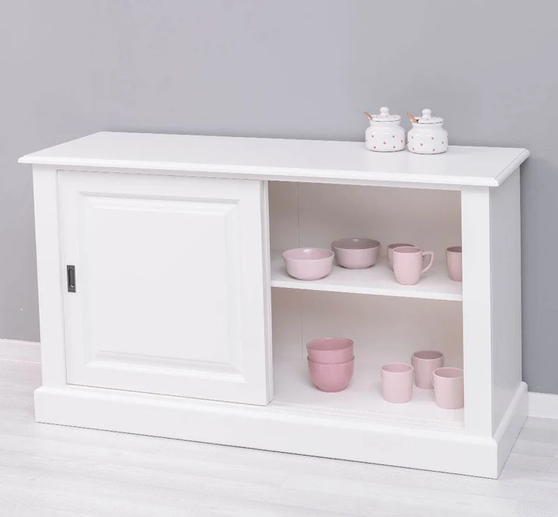 Massivholz- Geschirrschrank mit Schiebetüren - Sideboard