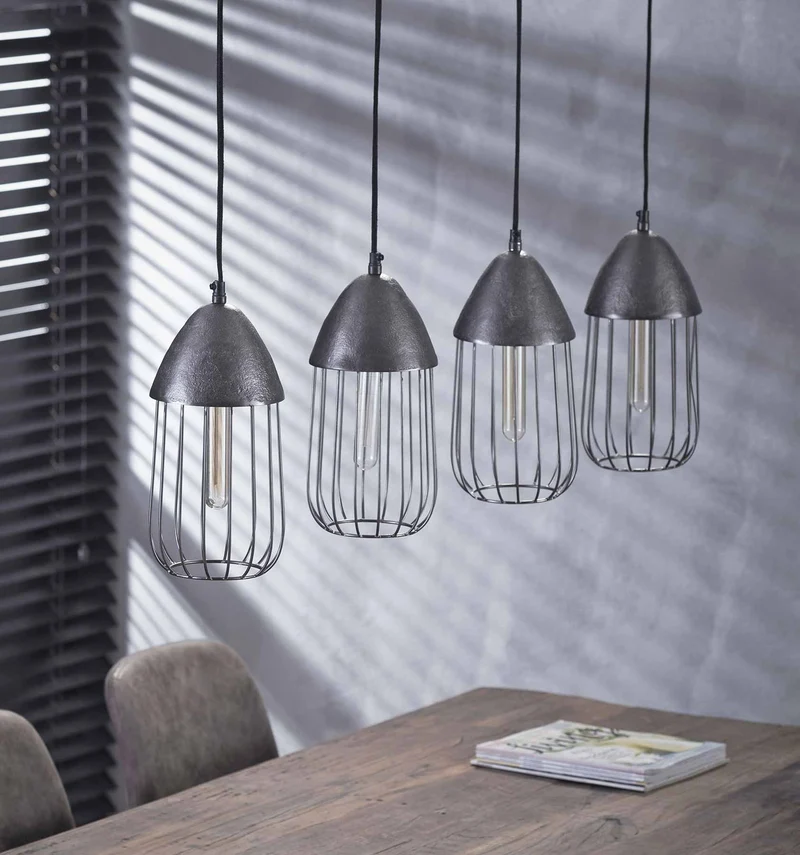 Hängeleuchte Pendelleuchte ANISSA 4-flammig Farbton Black Nickel
