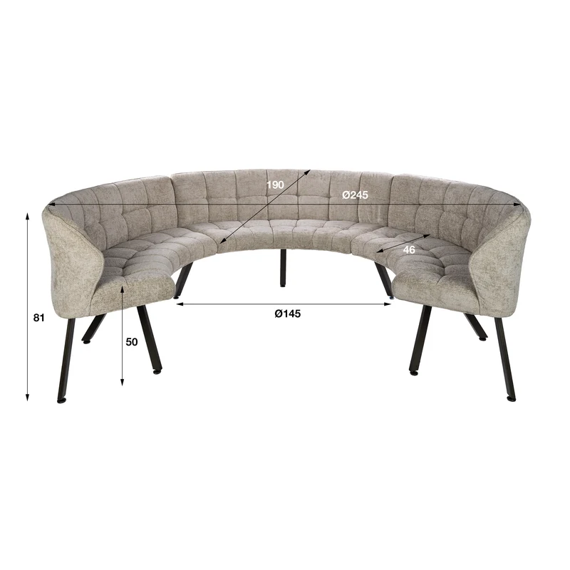 Eetkamerbank Raster rond 3DLG