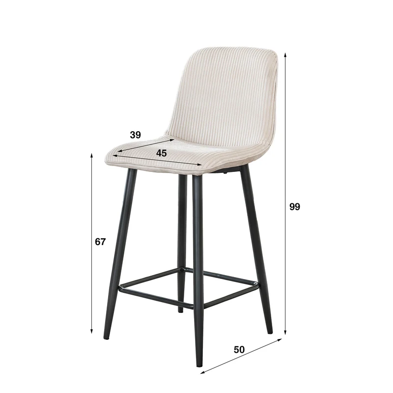 Barstoel Rib VPE2 (2 stuks)