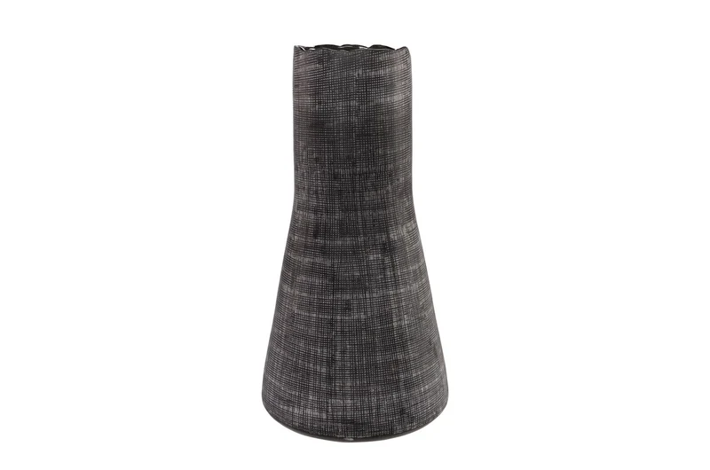 Casa Padrino Luxus Vase Grau Ø 26,5 x H. 53 cm - Hohe Deko Vase aus massivem Farbglas in dunklem Grau - Luxus Deko Accessoires