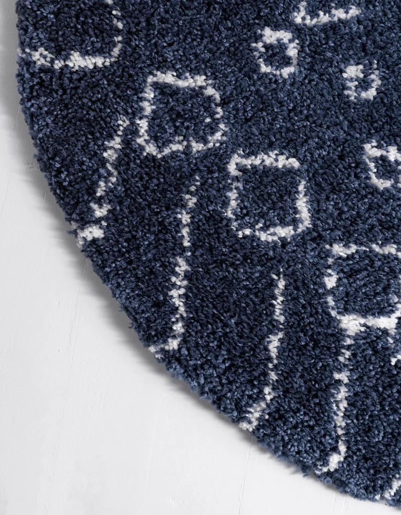 Teppich "MARA Shaggy" Rund Marineblau 150x150 cm