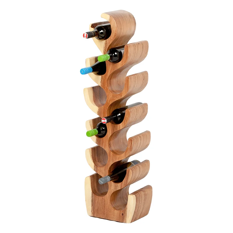 Massivholz Weinregal Flaschenhalter BOTOL-L ca. H100cm Suar