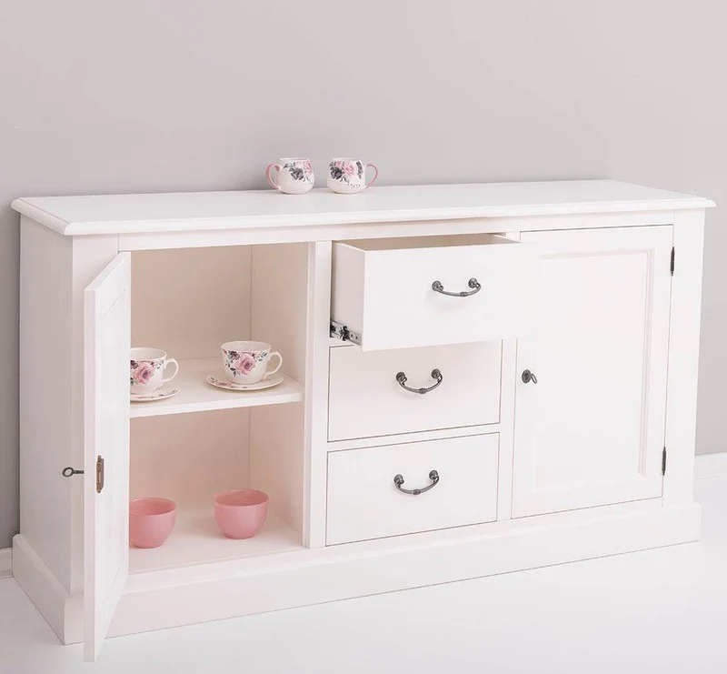 Massivholz Sideboard im Landhausstil mit drei Schubladen und zwei Türen