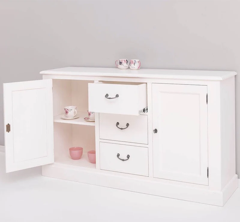 Massivholz Sideboard im Landhausstil mit drei Schubladen und zwei Türen