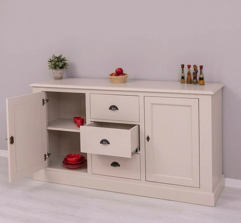 Massivholz Sideboard im Landhausstil mit drei Schubladen und zwei Türen