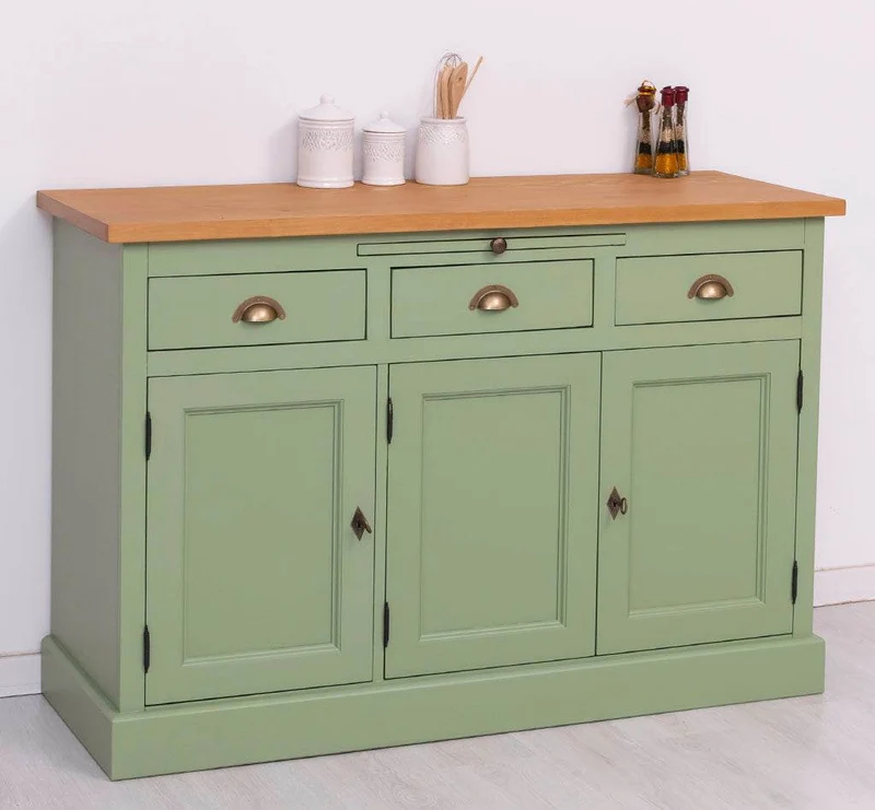 Landhaus Sideboard aus Massivholz im Landhausstil mit 3 Schubladen und Türen
