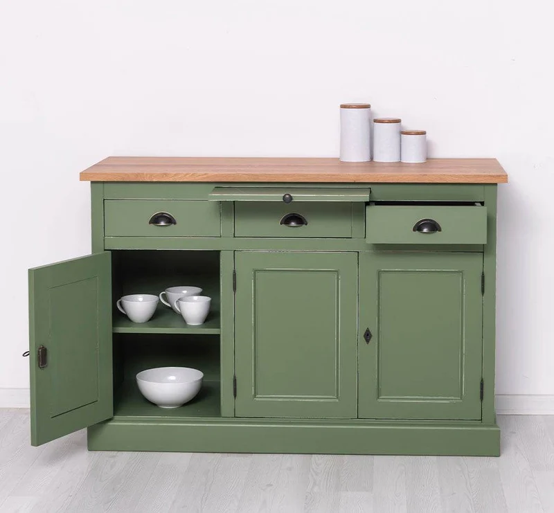 Landhaus Sideboard aus Massivholz im Landhausstil mit 3 Schubladen und Türen