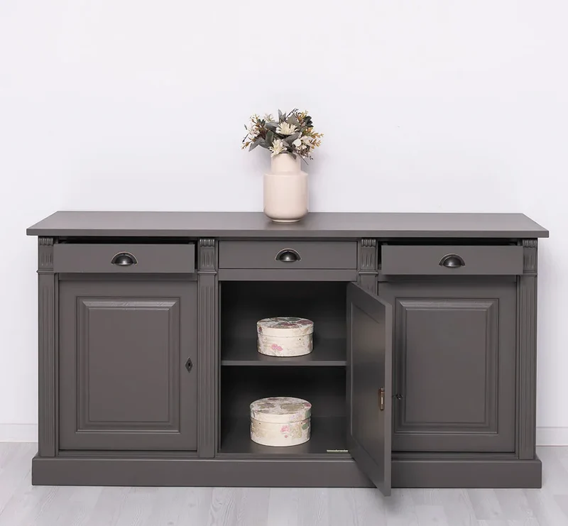 Landhaus Sideboard aus Massivholz im Landhausstil mit 3 Schubladen und Türen