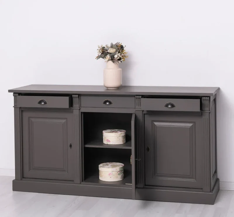 Landhaus Sideboard aus Massivholz im Landhausstil mit 3 Schubladen und Türen