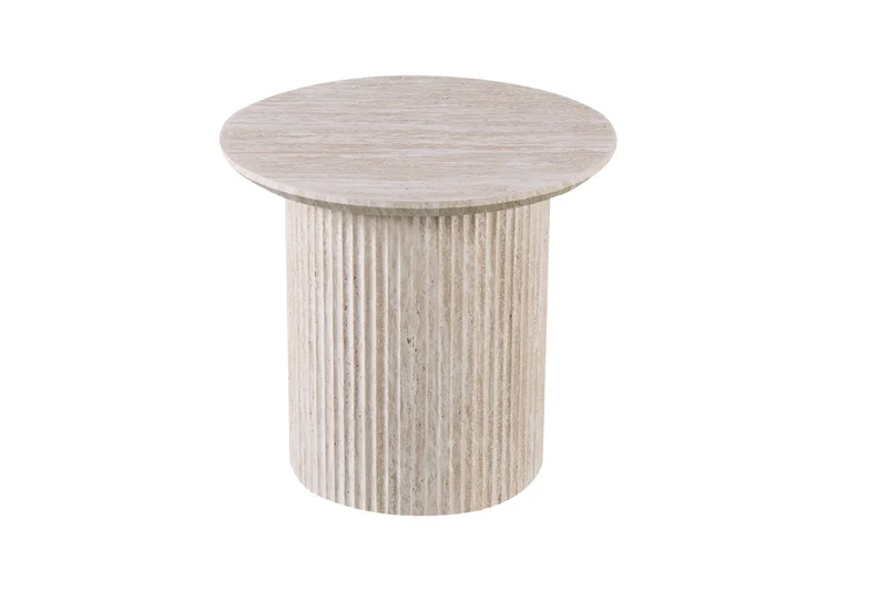 Desido Japandi Ovale Bijzettafel Vale Travertin Beige