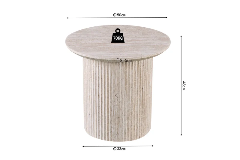 Desido Japandi Ovale Bijzettafel Vale Travertin Beige
