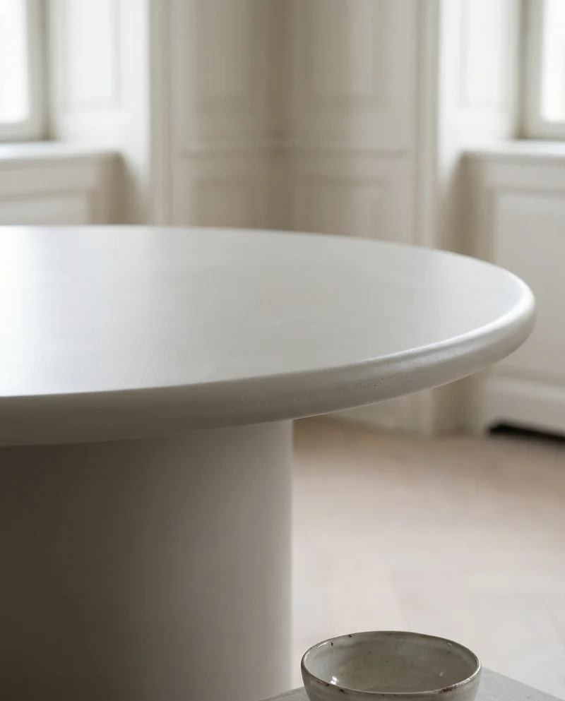 Eettafel Nagano – Ronde Tafel in Zandkleur – Ø120 cm