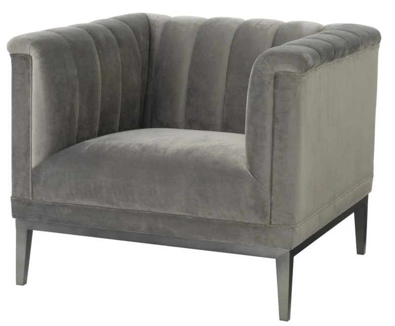 Casa Padrino Luxus Sessel Grau 89 x 86 x H. 75 cm - Wohnzimmermöbel