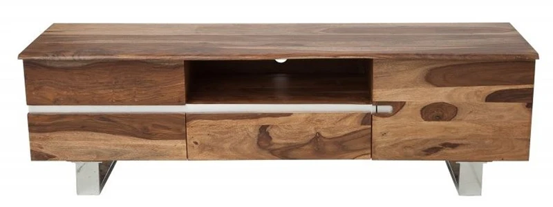 Casa Padrino Designer Fernsehschrank Natur B.160cm x H.50cm x T.45cm - Sideboard - Kommode - Handgefertigt Massivholz!