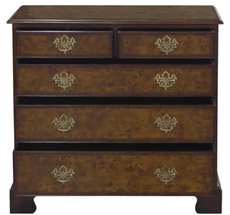 Casa Padrino Luxus Jugendstil Kommode mit 5 Schubladen Braun / Dunkelbraun 92 x 52 x H. 86 cm - Luxus Qualität