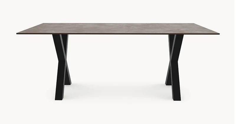 Keramische eettafel Pulpis Brown - Recht - X onderstel