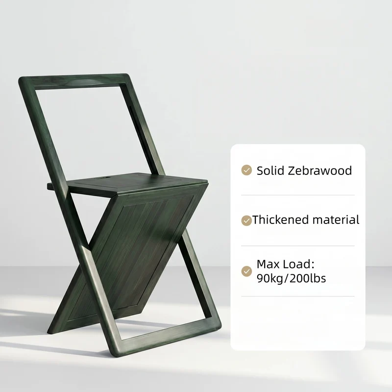 Ultradünner Klappstuhl aus massivem Zebranoholz