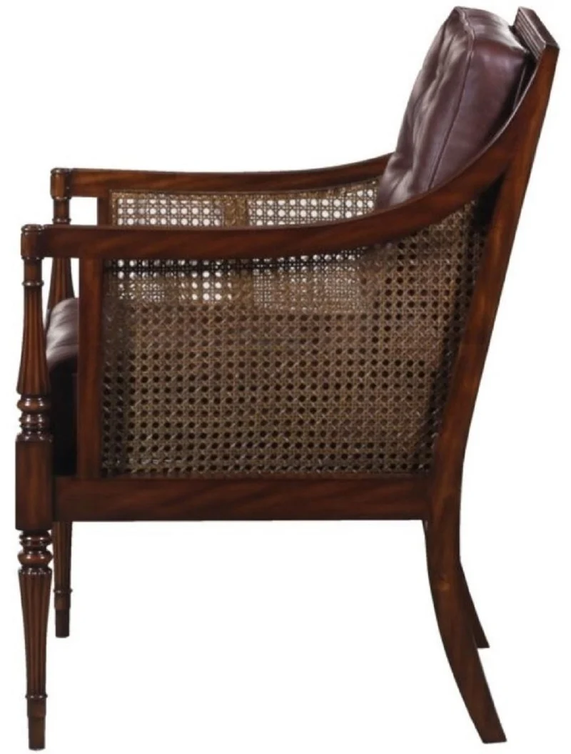 Casa Padrino Luxus Jugendstil Salon Sessel Dunkelbraun / Braun 68 x 65 x H. 98 cm - Hotel Möbel