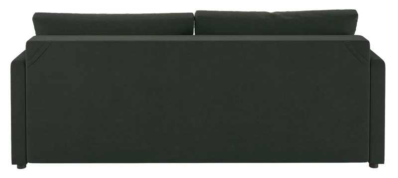 Dreisitziges ausklappbares Sofa Lorro mit Stauraum, dunkelgrüner Chenille-Bezug