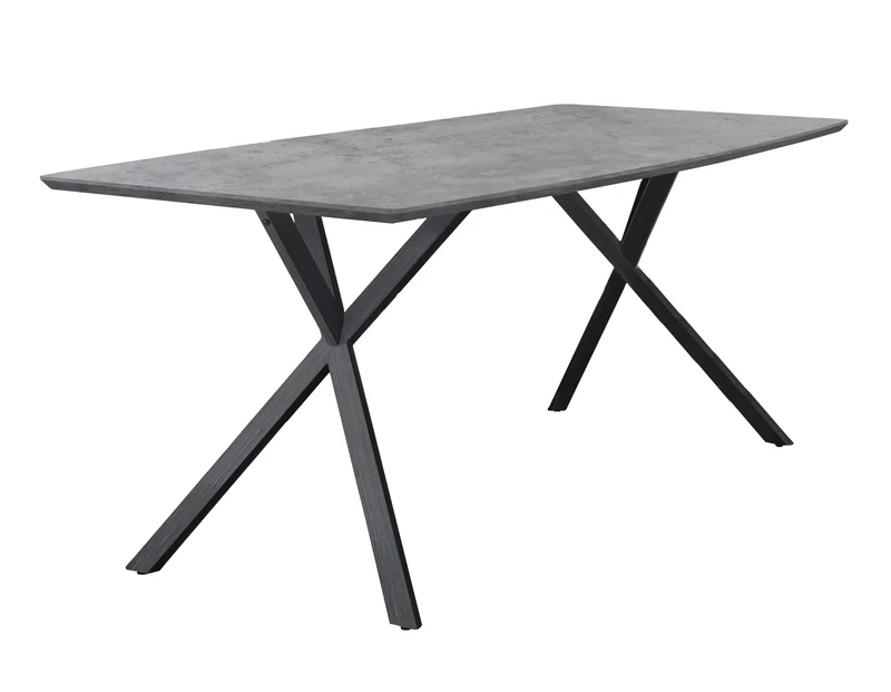 Esstisch HENK 160 x 90 cm Tischplatte in Beton-Optik