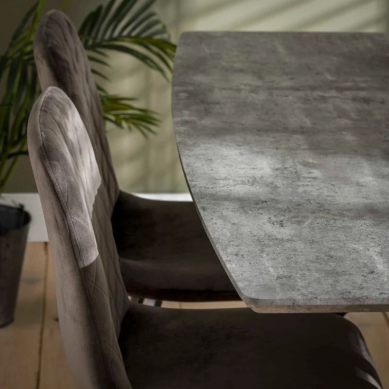 Esstisch HENK 160 x 90 cm Tischplatte in Beton-Optik