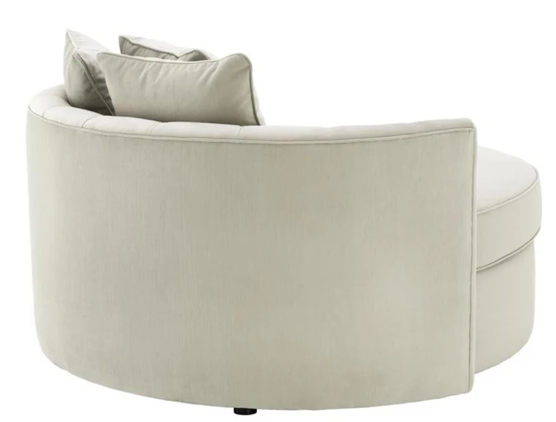 Casa Padrino Designer Sofa Hellgrau 157 x 148 x H. 90 cm - Luxus Rundsofa