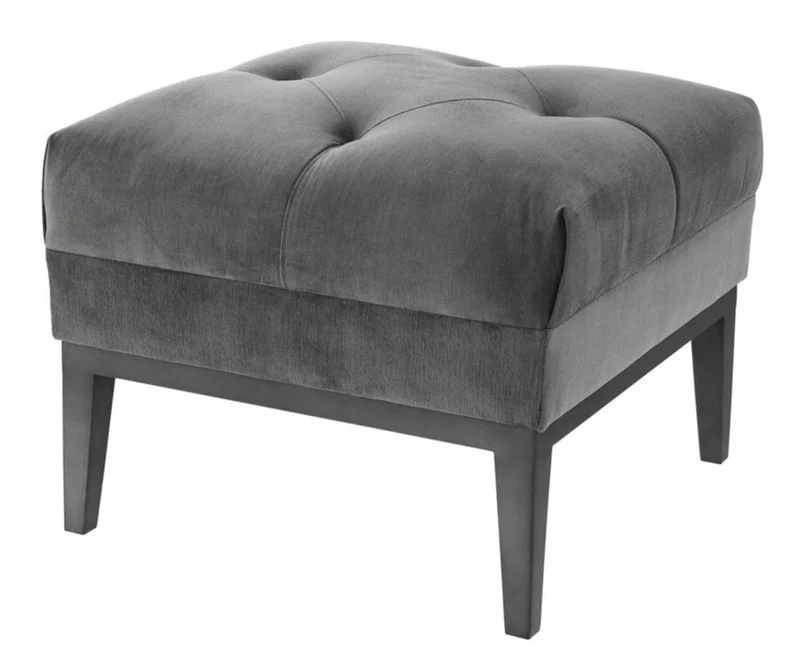 Casa Padrino Luxus Hocker Dunkelgrau 54 x 54 x H. 44 cm - Wohnzimmermöbel