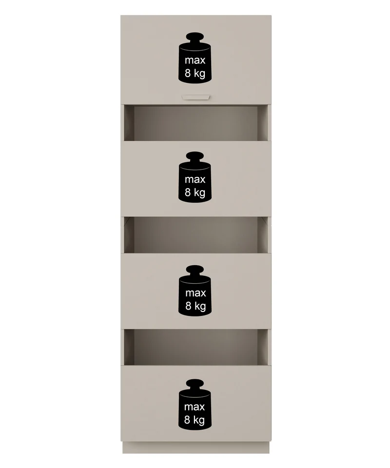 Stehender Badezimmerschrank mit vier Türen Holv 68 cm Kaschmir