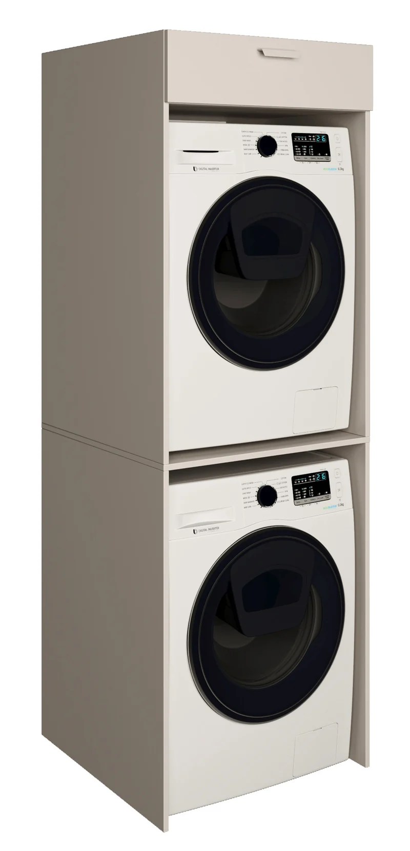 Zweikammer-Hängeschrank über der Waschmaschine Holv 68 cm Kaschmir