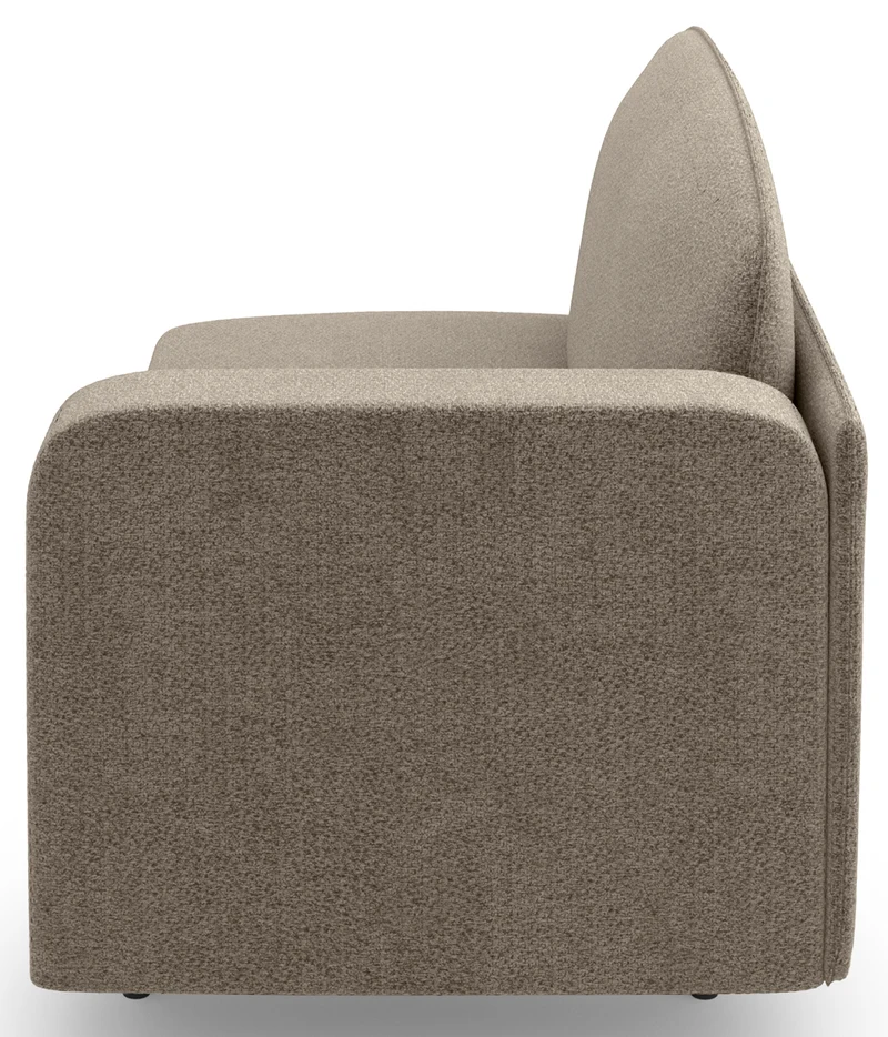 Ausziehbare Liege Pinkio linksseitig mit Stauraum, dunkelbeige Chenille