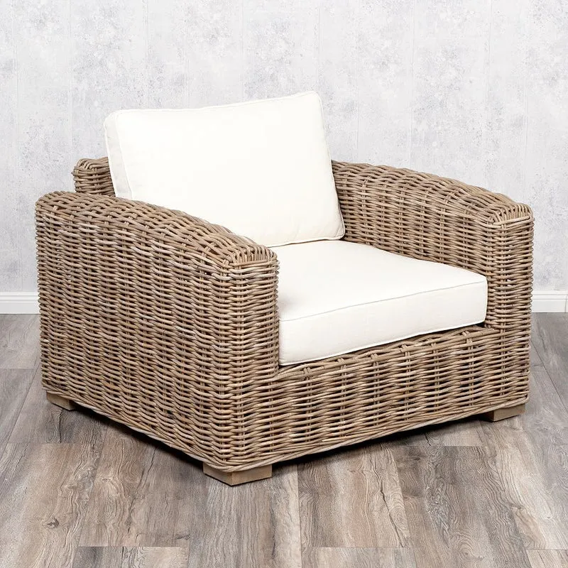 Lounge Sessel LIVING Rattan in Kubu Grey ca. B90cm