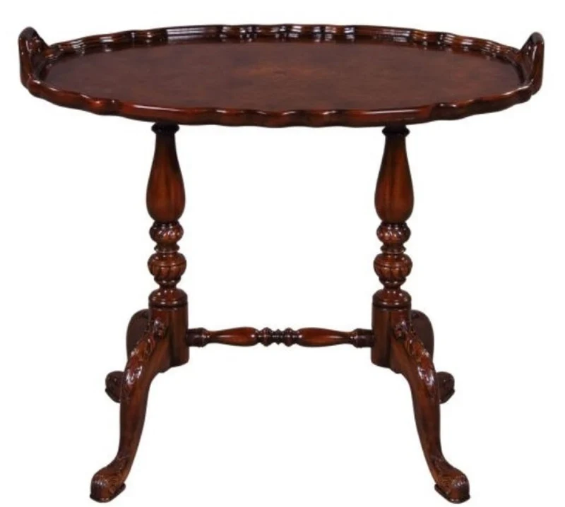 Casa Padrino Luxus Barock Teetisch / Beistelltisch mit 2 Tragegriffen Braun 66,5 x 44,5 x H. 55,2 cm - Barockmöbel