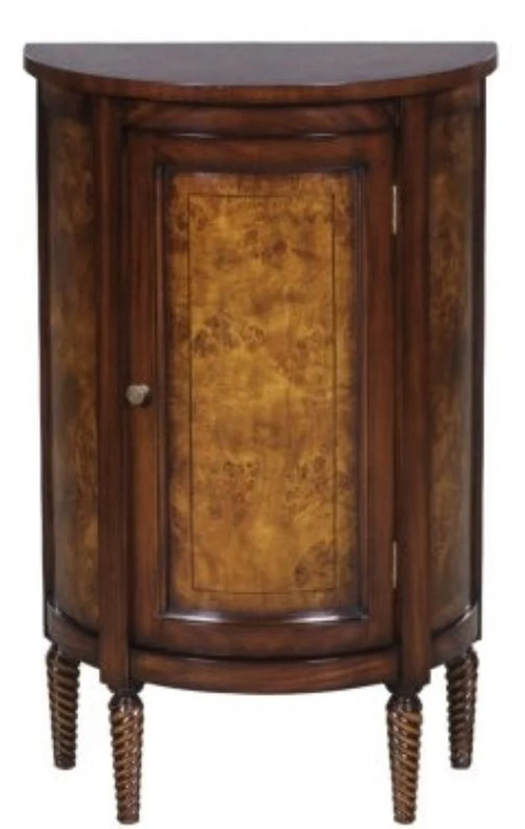 Casa Padrino Luxus Jugendstil Kommode Hellbraun / Braun 51 x 28 x H. 82 cm - Kleiner Halbrunder Schrank mit Tür