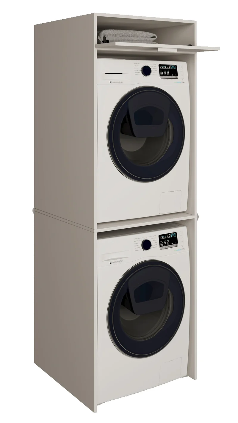 Zweikammer-Hängeschrank über der Waschmaschine Holv 68 cm Kaschmir