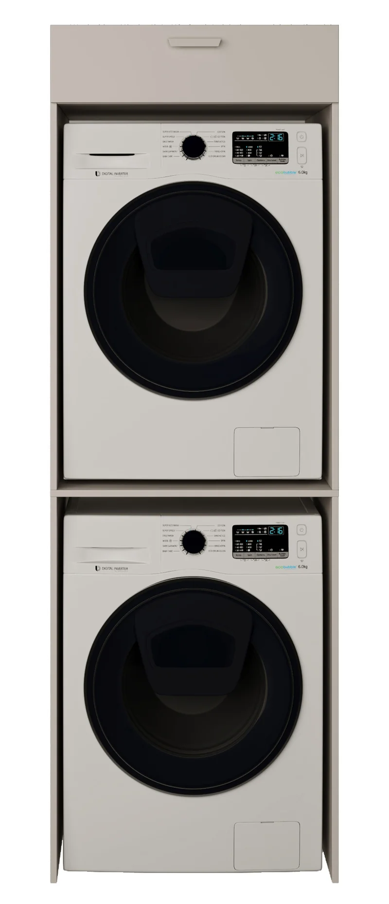 Zweikammer-Hängeschrank über der Waschmaschine Holv 68 cm Kaschmir