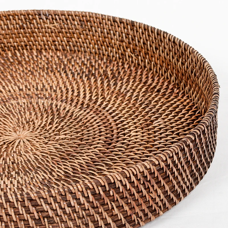 Traditionelles Tablett LOMBOK aus Ketak Natural 30cm Handarbeit