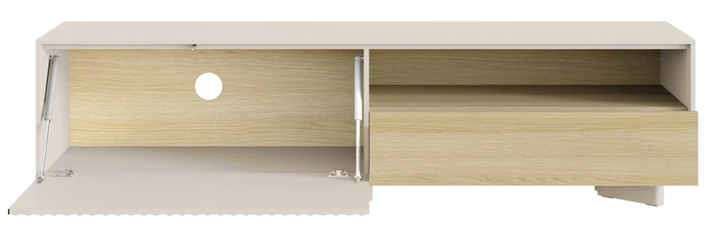 TV-Schrank Distria mit Schublade und geriffelter Front 175 cm Kaschmir/Vicenza-Eiche