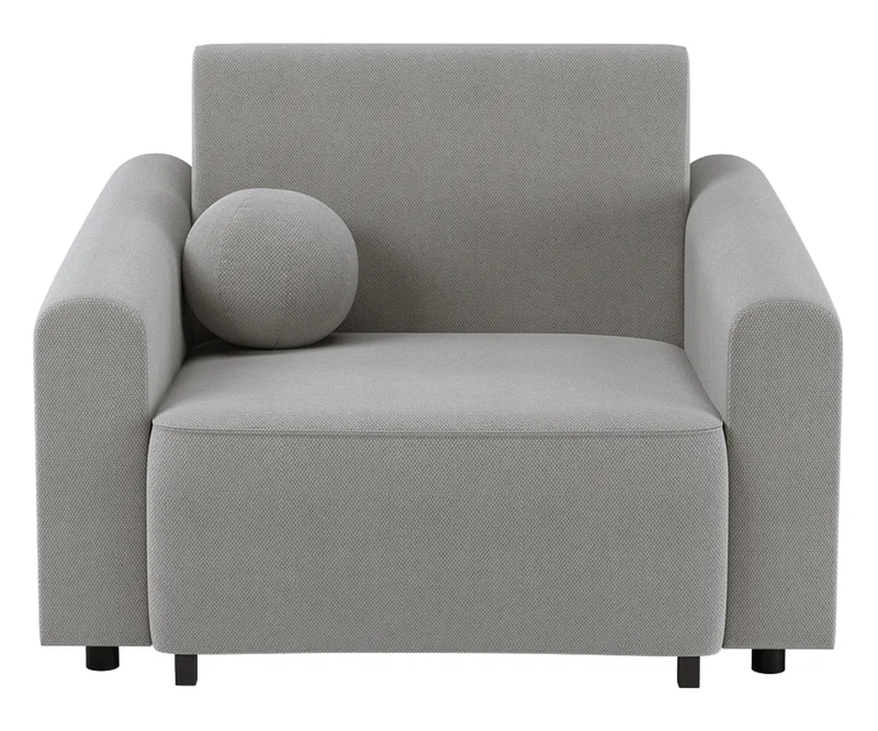 Ausklappbarer Stuhl Stevio mit Stauraum, grauer hydrophober Chenille-Stoff