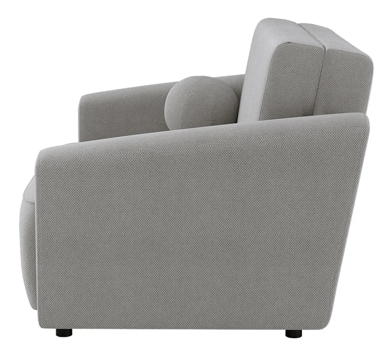 Ausklappbarer Stuhl Stevio mit Stauraum, grauer hydrophober Chenille-Stoff
