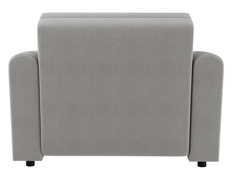 Ausklappbarer Stuhl Stevio mit Stauraum, grauer hydrophober Chenille-Stoff