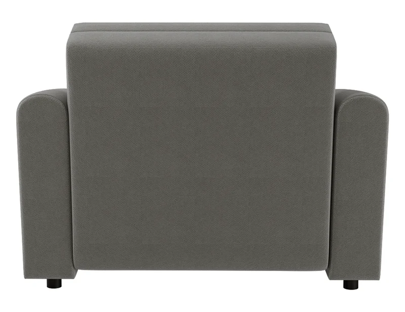 Klappbarer Sessel Stevio mit Stauraum, dunkelgrauer hydrophober Chenillestoff