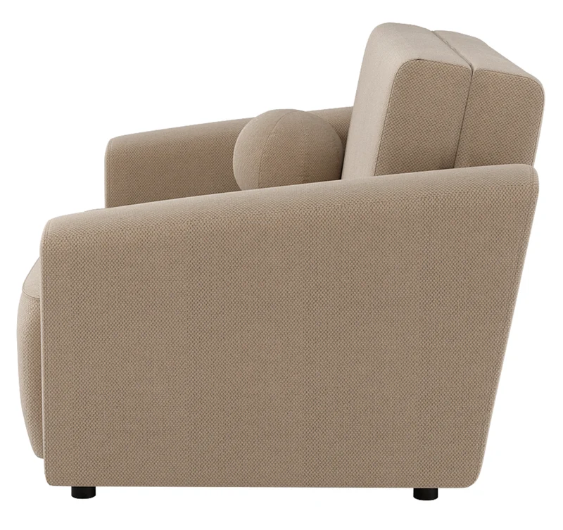Zweisitziges ausklappbares Sofa Stevio 150 cm mit Stauraum, beige, hydrophobes Chenille