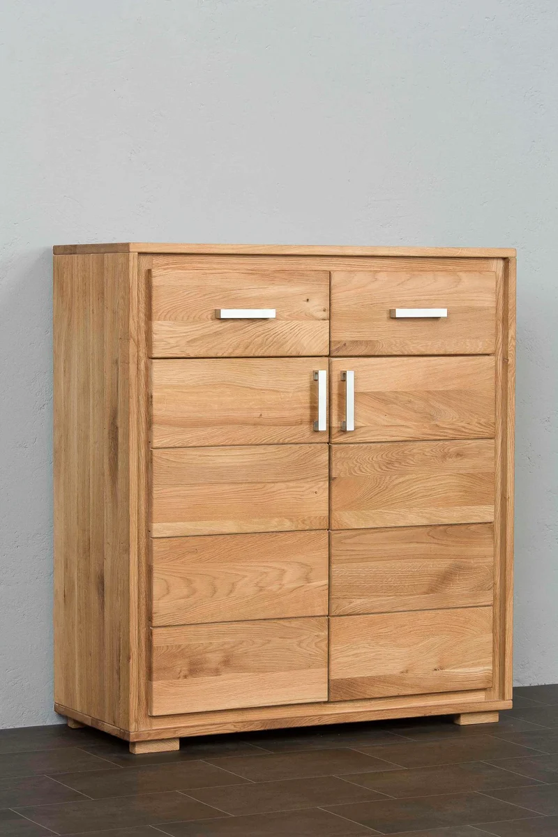 Kommode Wildeiche Massivholz geölt, 91 cm breit, Basel