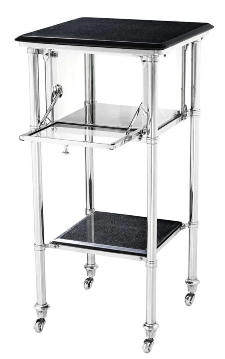 Casa Padrino Luxus Beistelltisch auf Rollen 39 x 39 x H. 80 cm - Hotel Accessoires