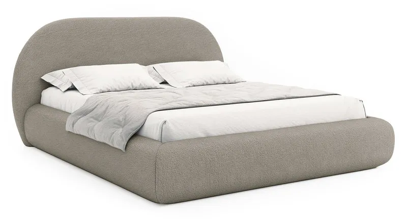 Polsterbett 160x200 cm Buvio dunkelbeige Bouclé