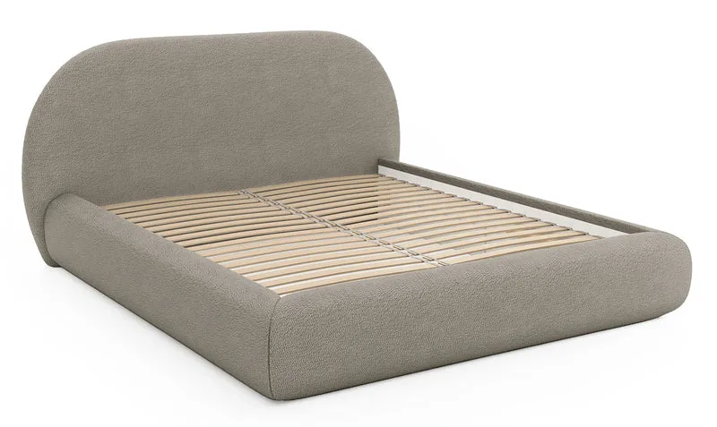 Polsterbett 160x200 cm Buvio dunkelbeige Bouclé