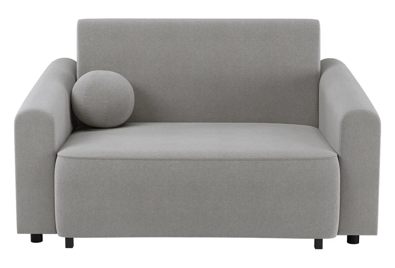 Zweisitziges ausziehbares Sofa Stevio 150 cm mit Stauraum, grauer hydrophober Chenille-Stoff