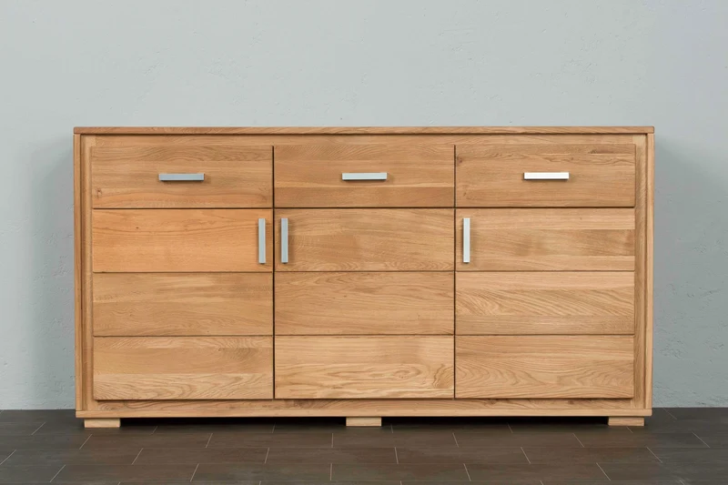 Sideboard Anrichte 3-türig Wildeiche Massivholz geölt, Basel