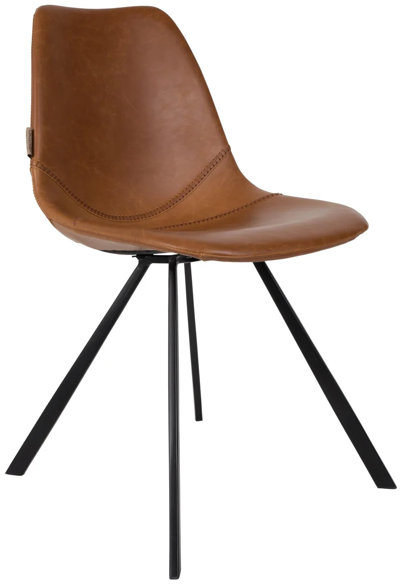 Esszimmerstuhl FRANKY Kunstleder Vintage braun von DutchBone
